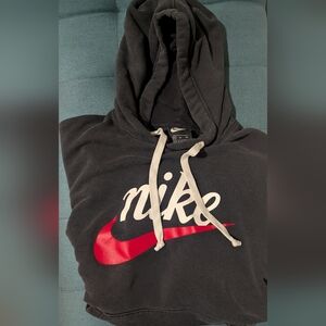 Nike Black Hoodie with Red Logo (XL)